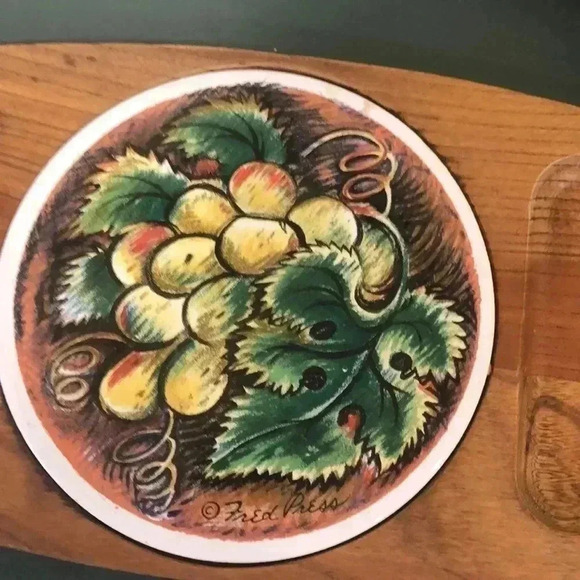 Vintage Fred Press Sete wood cheese platter - Picture 2 of 5